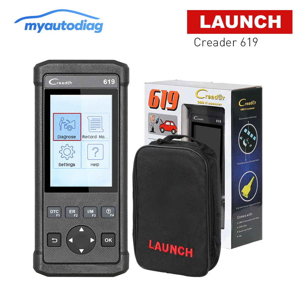 Продвижение OBD2 диагностический Запуск CReader 619 считыватель кодов поддержка