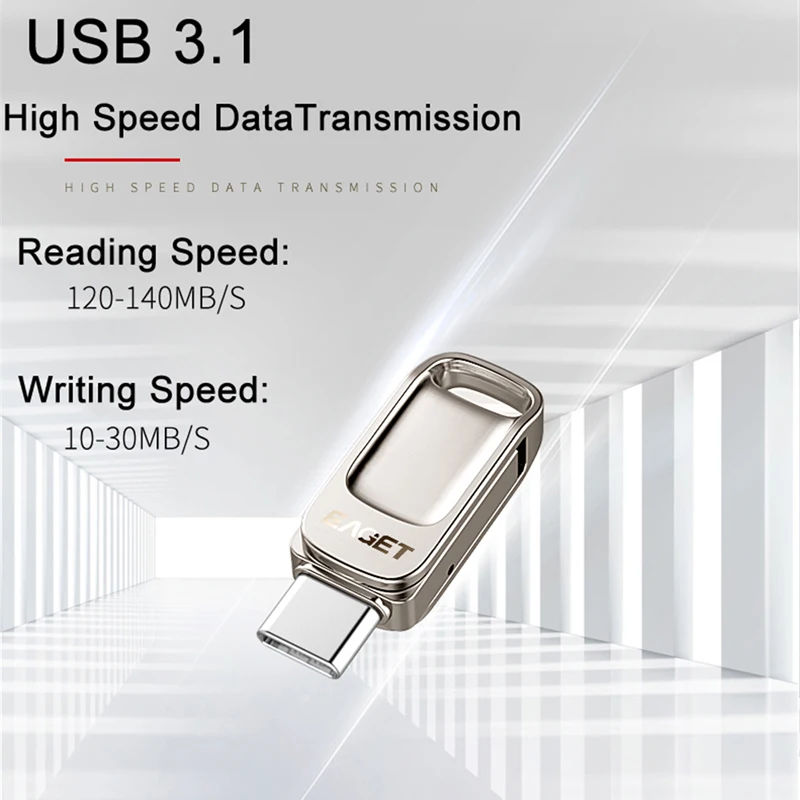Высокоскоростной флеш накопитель EAGET CU31 32 ГБ 64 128 USB 3 1 Type C для смартфонов и