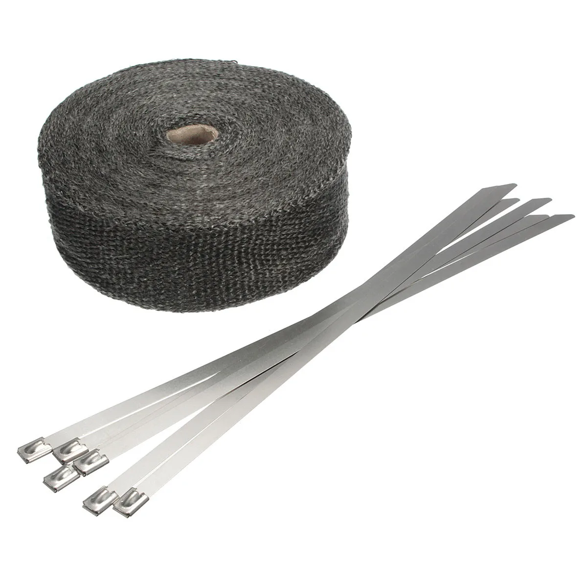 

15M Exhaust Header Pipe Wrap Shields Turbo Heat Manifold Header Insulation with 6 Metal Strips Set