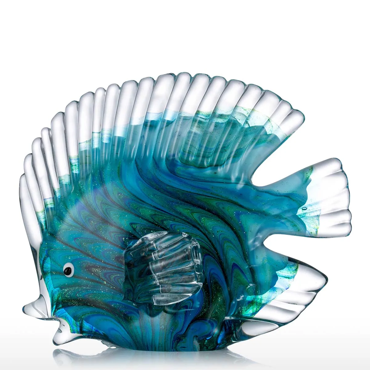 Tooarts голубая тропическая рыбка стеклянная Скульптура стеклянная Рыбная скульптура современное искусство подарок художественное оформление украшение дома