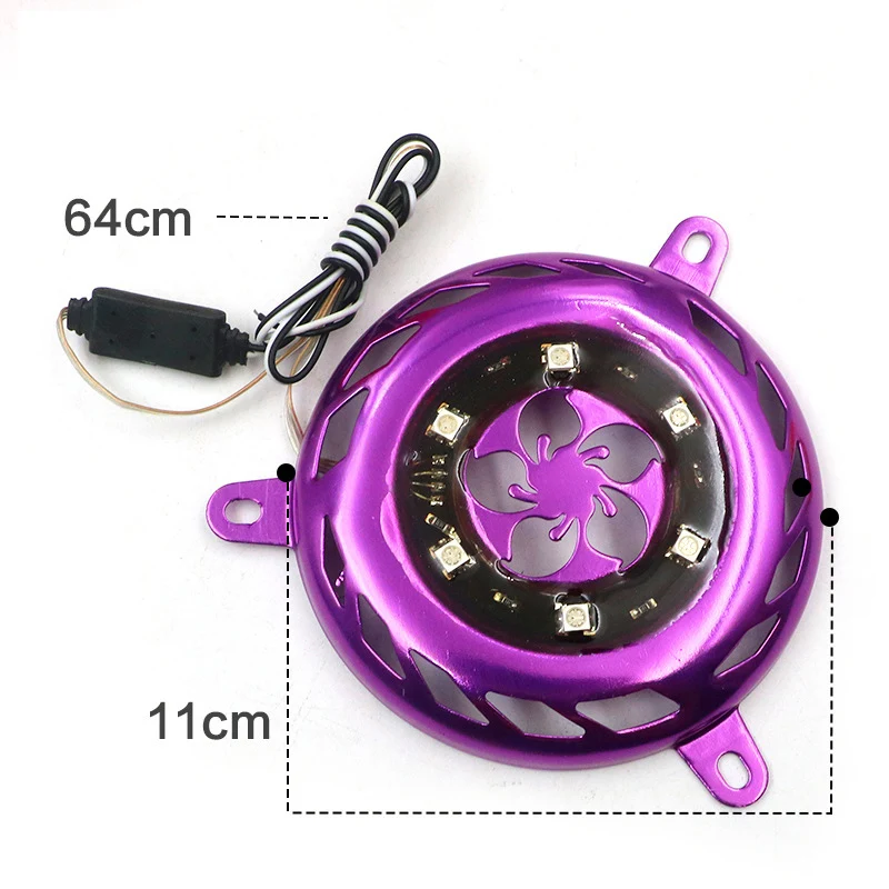 

Motorcycle Modified LED Flash Fan Cover Motobike Offroad Imitation Jog Pointer Wildfire Blade Cover Lantern Decoration Universal
