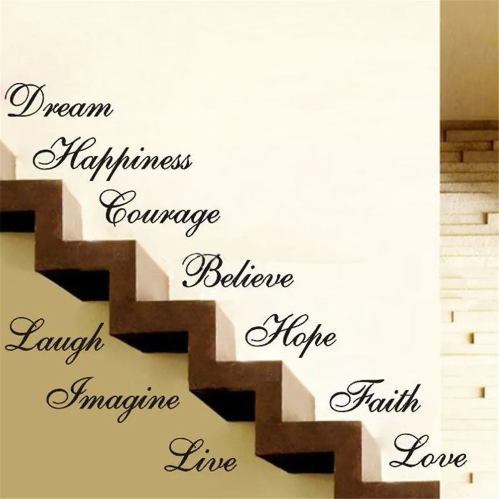 Us 2 3 71 Off Home Decor Stickers Stairs Word Art Love Live Laugh Wall Stickers Room Decoration Acrylic Decorative Stickers 58x76cm In Wall Stickers