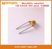 Free Ship 100pcs/lot Monolithic capacitor 103 0.01UF 50V pitch 5.08MM non-polar capacitor