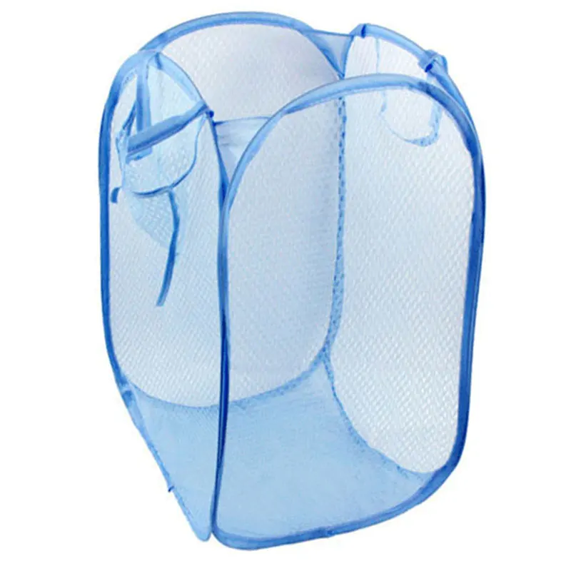Нейлоновая сетчатая ткань хранение белья сумка для мытья игрушек грязная одежда Sundries складная корзина сумки