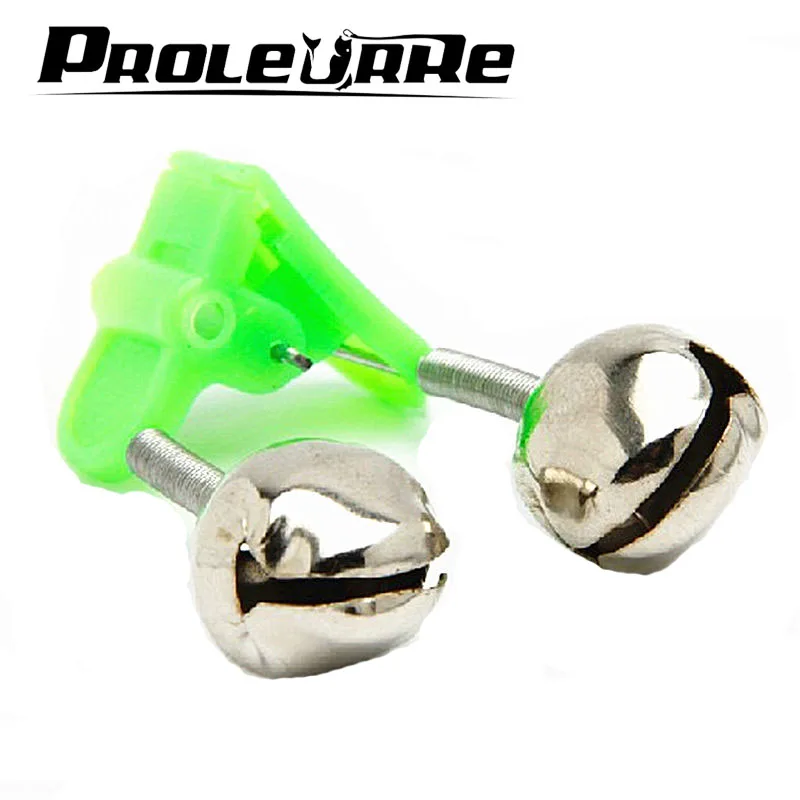 

5 Pcs/lot Bite Alarms fishing rod bells Fishing Accessory Rod Clamp Tip Clip Bells Ring Green ABS Outdoor Metal