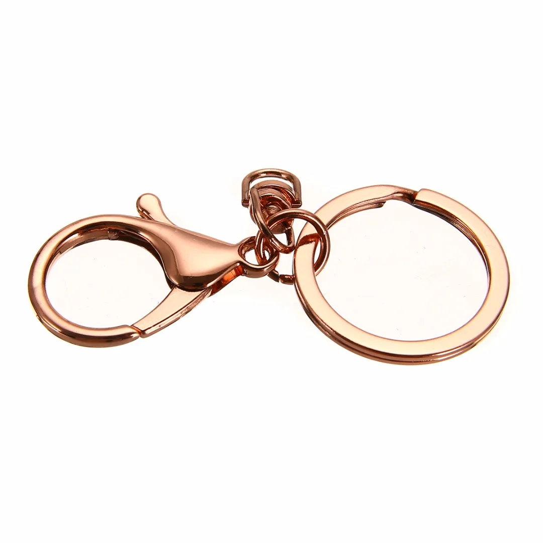 5 Pcs Lobster Clasp Keyring Key Ring Keychain With Split Ring Accessory