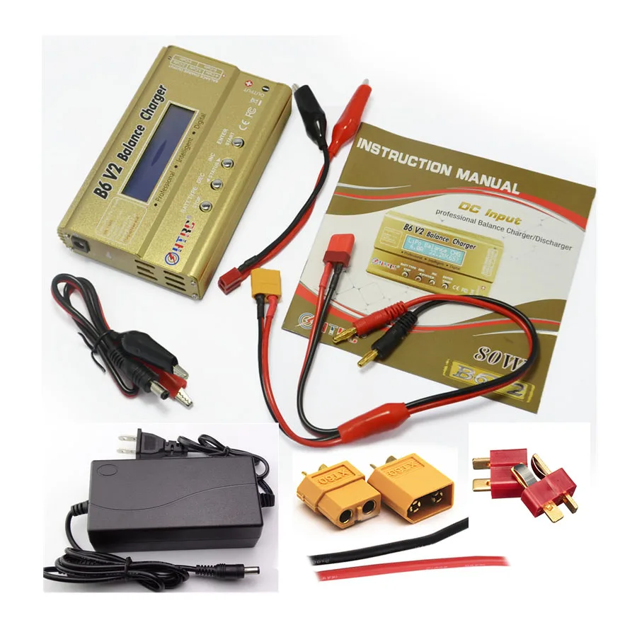 HTRC Imax B6 V2 80W 6A RC battery Balance Charger LiIon/LiFe/NiCd/NiMH/High/LiHV/Power Battery charger+15V 6A AC Adapter