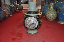 Chinese Antique Qing Dynasty Heavy Famille Rose Porcelain Vases