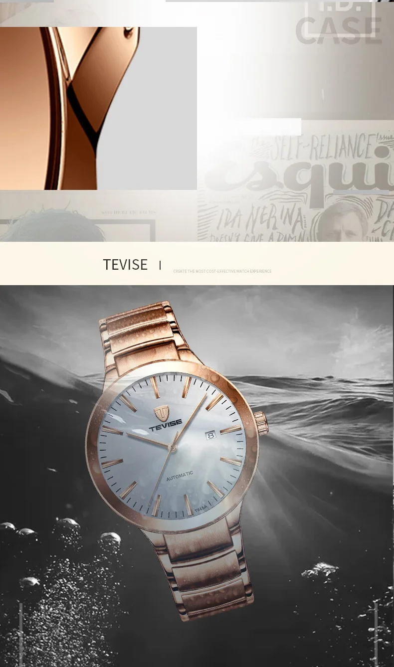 TEVISE Mens Watches Top Brand Luxury Simple Automatic Watch Man Date Waterproof Mechanical Wristwatches T845A Dropshipping 2019 (12)