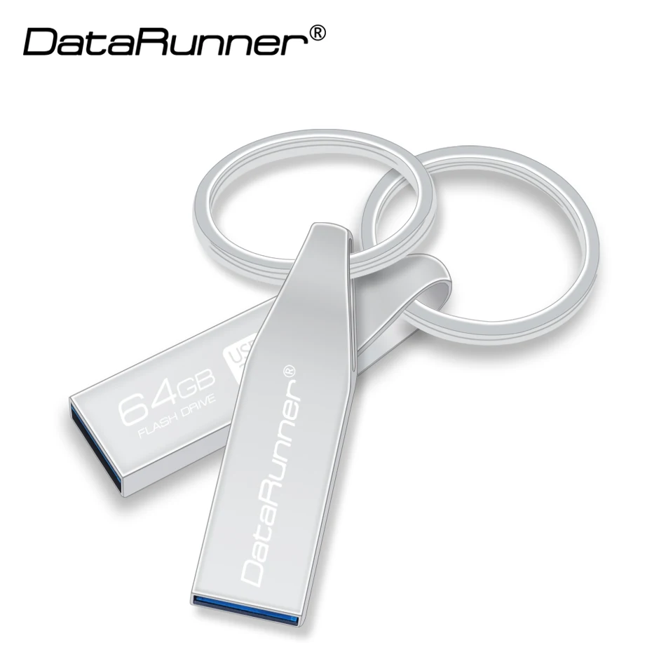 Металлический USB флеш накопитель DataRunner 8 ГБ 16 32 64 128 флешка 3 0 с брелоком для