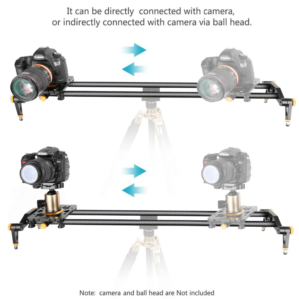 Neewer 31,5 Дюймов/80 см углеродное волокно камера трек слайдер видео стабилизатор рельс с 6 подшипников для Canon/Nikon/Pentax DSLR DV