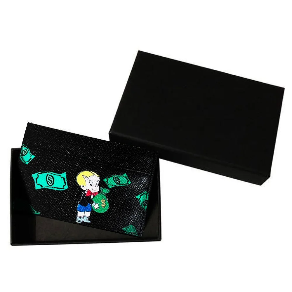 

richie rich card holder monopoly case brand ID Holder for Men Women Credit Passport Card Bag leather covers with box