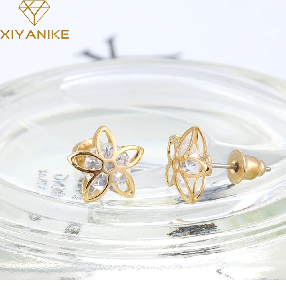 

XIYANIKE 2017 Big Brand Hot Sale Fashion Star Crystal Rhinestone Stud Earrings For Women Best Gift Brincos Pendientes E499