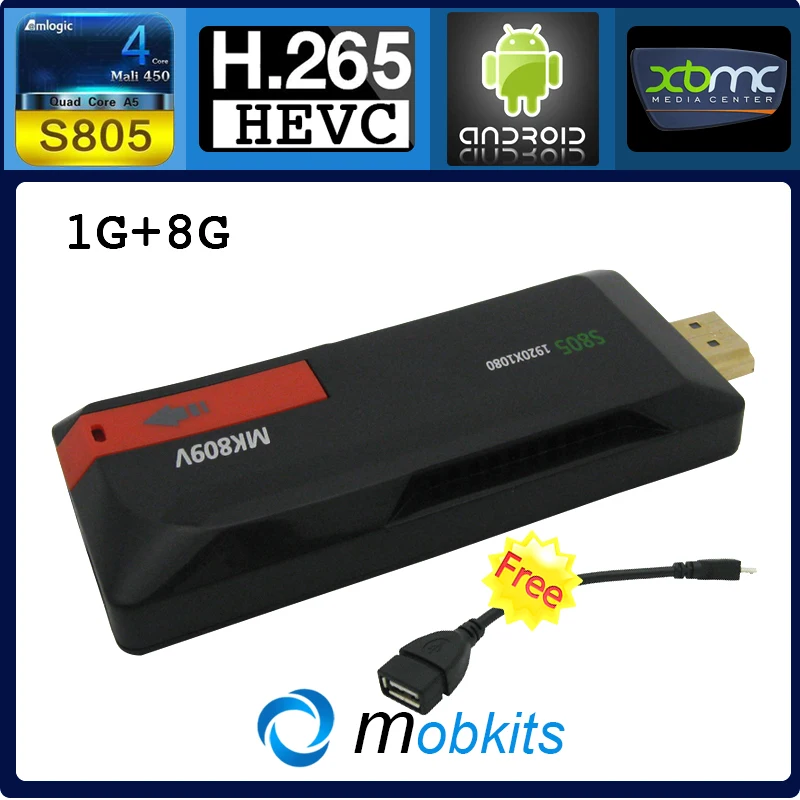 2015 Newest Miracast Dongle MK809V Amlogic S805 Android TV Stick Pre-Installed XBMC KODI Add Ons RK3188T TV Box HD Mini TV Box