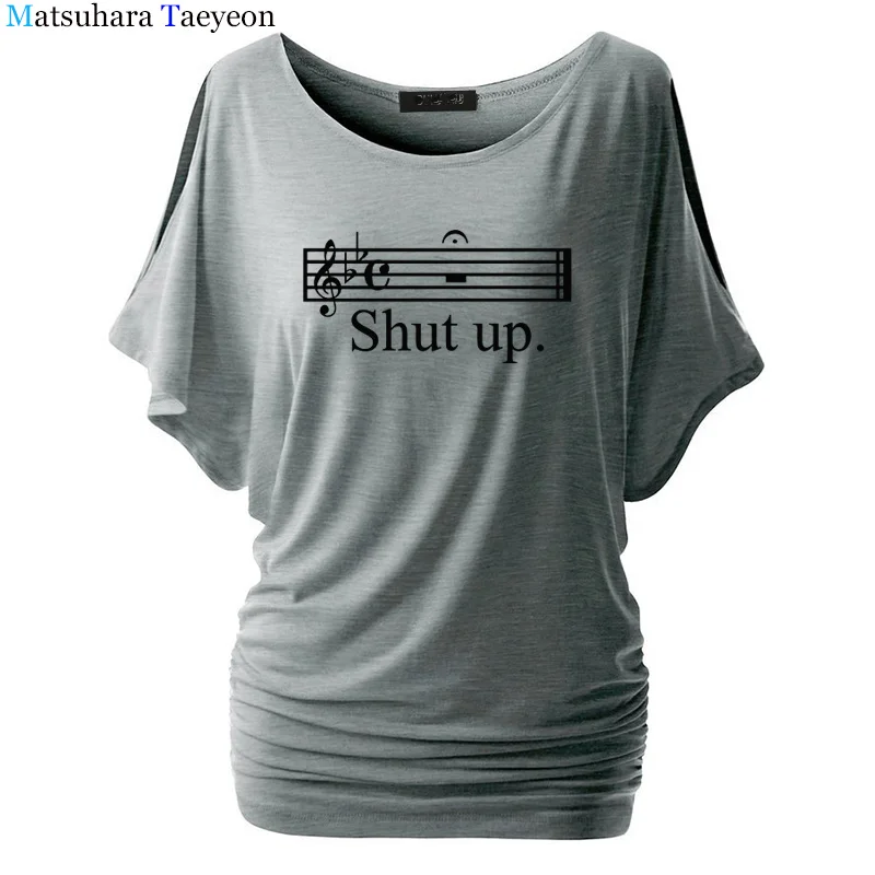 MUSIC SHUT UP, Повседневная футболка с принтом, брендовая, короткий рукав, забавная, хлопковая, женская футболка, футболка, homme, топы, женская одежда