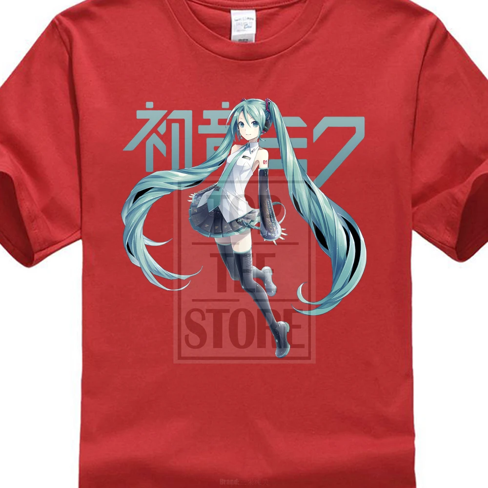 Новинка; Лидер продаж! Vocaloid Hatsune Miku аниме футболка Размеры M до 2Xl - Цвет: Красный