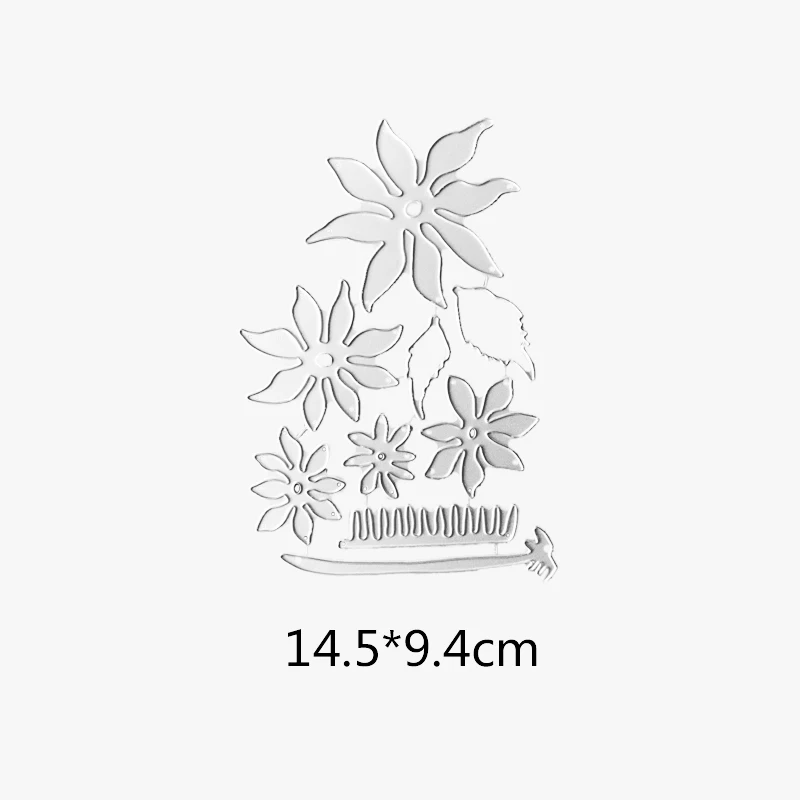 Цветок и листья дизайн ремесленный Металл резка Скрапбукинг альбом бумага самодельная открытка Ремесло тиснение 14,5*9,4 см