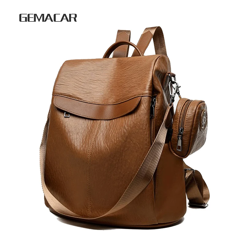 

Elegant Ladies Backpack Classic Design PU Leather youth Female Bagpack Wear resistant Student Bag Casual College style