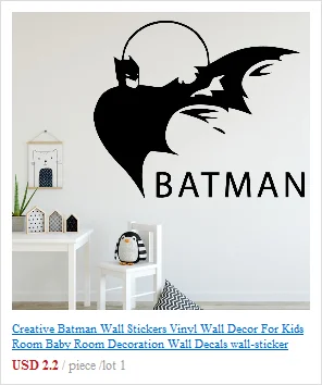 Популярные виниловые настенные наклейки с Бэтменом, современный настенный Декор для детской комнаты, декоративные настенные наклейки, наклейки, настенные наклейки
