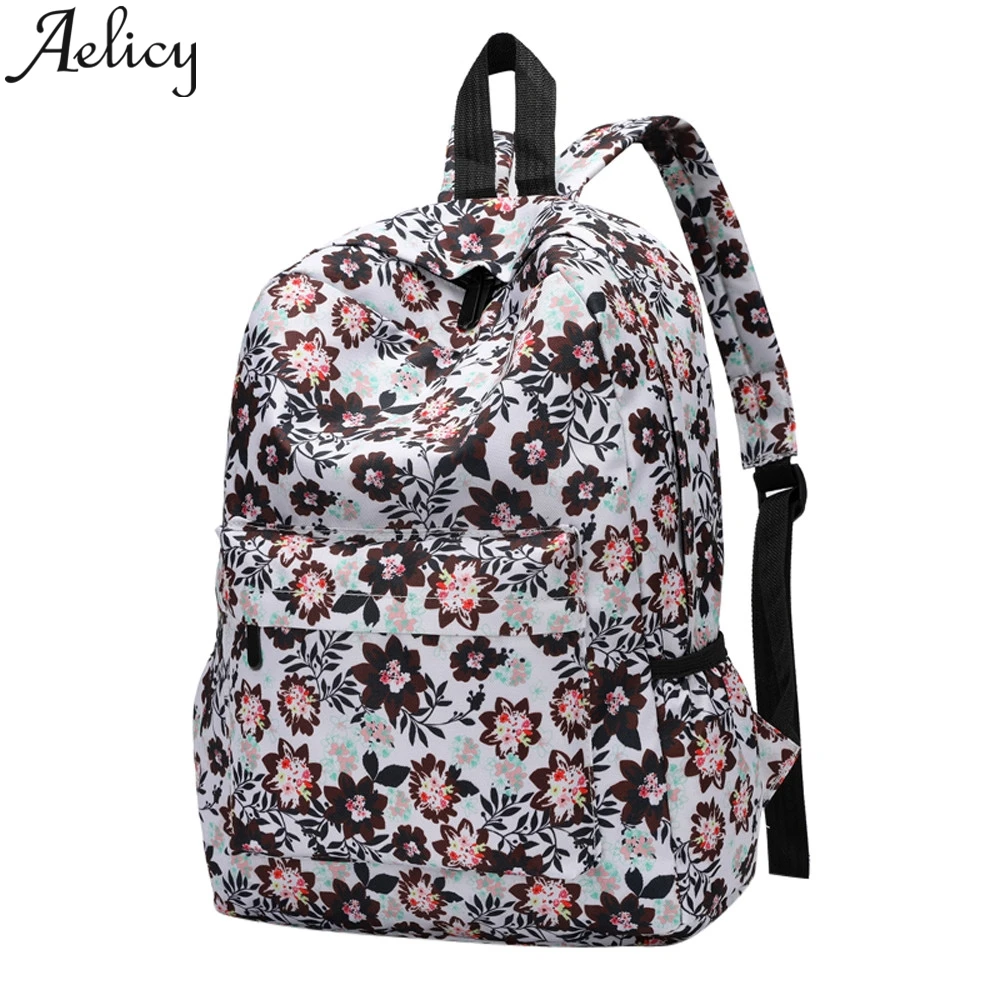 

Aelicy 2019 Fashion Women Fresh Style Women Backpacks Floral Print Bookbags Travel bags hand luggage School Bags For Teenage