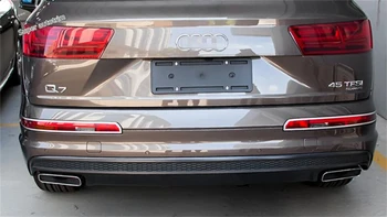 

For Audi Q7 S-line Sport 2016 2017 2018 ABS Chrome Bright Style Rear Trunk Tail Fog Light Lamp Cover Trim 2 Piece