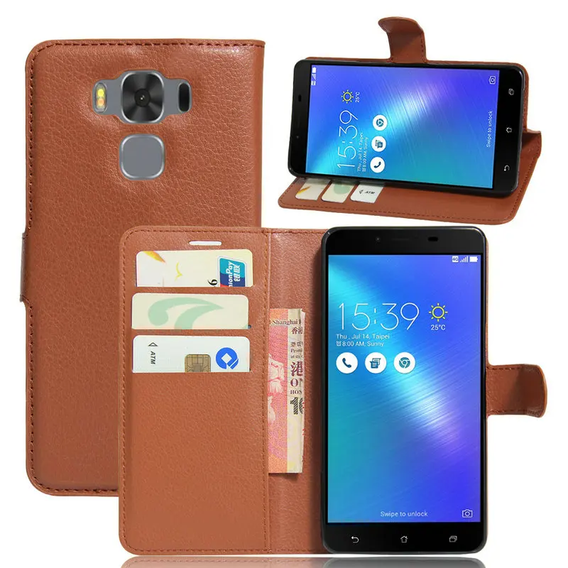 

Luxury Wallet Flip Leather Case For Asus Zenfone 3 Max ZC553KL phone Leather back Cover case with Stand Etui Coque funda>