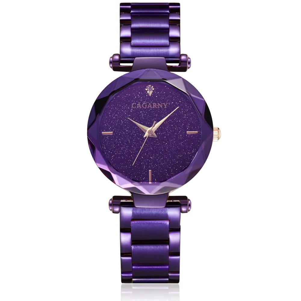 Cagarny Luxury Brand Starry Sky Women TOP Watch Quartz Wristwatch Ladies Crystal Wristatch Purple Montre Femme Relogio Feminino Cagarny Luxury Brand Starry Sky Women TOP Watch Quartz Wristwatch Ladies Crystal Wristatch Purple Montre Femme Relogio Feminino