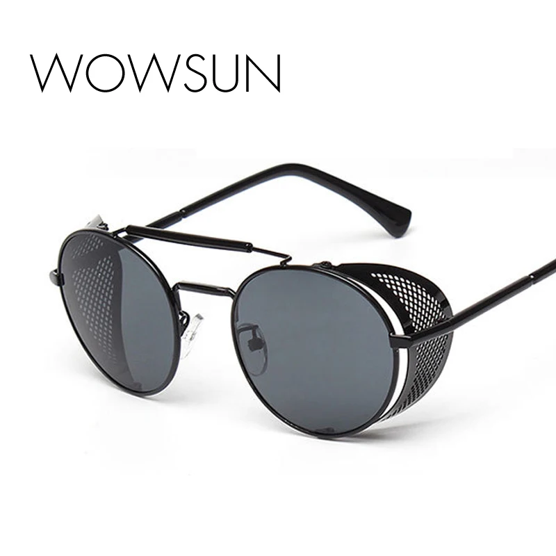 WOWSUN солнцезащитные очки для мужчин стимпанк новые модные женские круглые