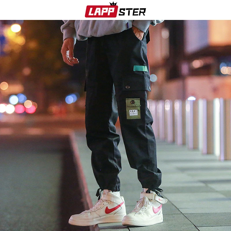 

LAPPSTER Hip Hop Joggers Pants 2019 Overalls Men Pockets Streetwear Cargo Pants Black Sweatpants Casual Korean Fashion Trousers