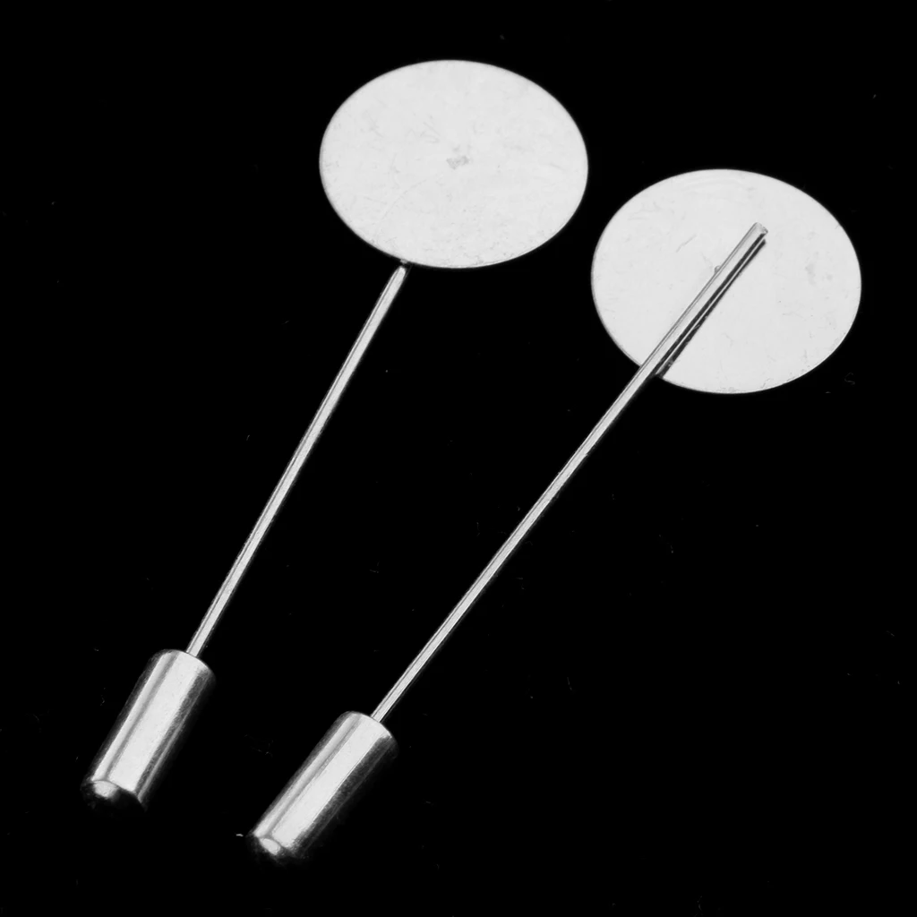 20 Pieces Copper Blank Base 1.5cm Lapel Stick Pin Hat Brooch DIY Art Craft Making Findings Jewelry