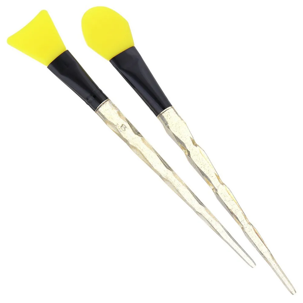 

2pcs Makeup brushes Transparent Crystal Handle Facial Face Mud Mask Mixing Brush Cosmetic Makeup Kitbrush set G415