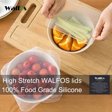 REAL WALFOS marca 1 peças Tampa de Vedação de Silicone de grau alimentar Envolve Trecho Película Aderente Alimentos Frescos Manter as Ferramentas Da Cozinha