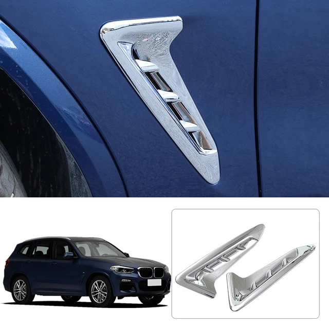 For BMW X3 G01 2018 ABS Plastic Side Wing Badges Emblem Vent Outlet Cover Trim 2pcs Car Styling