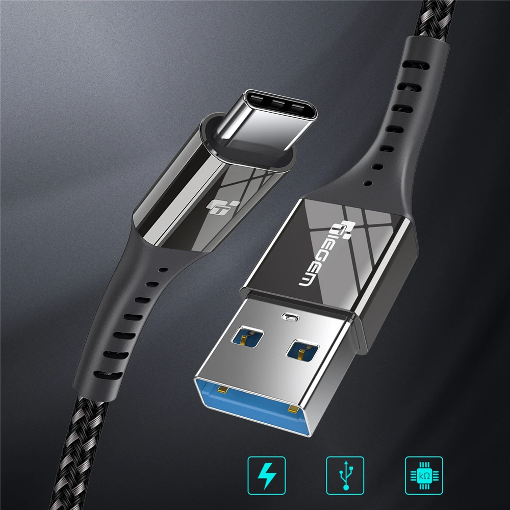 TIEGEM USB 3,0 type-C кабель 3A USB C кабель для samsung S9 S8 Plus Note 8 9 Быстрая зарядка usb type-C шнур для huawei P9 P10 P20