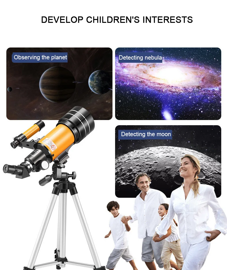 Professional Refractor Astronomical Telescope night vision monoculars view star moon for kids beginers Children's birthday gift