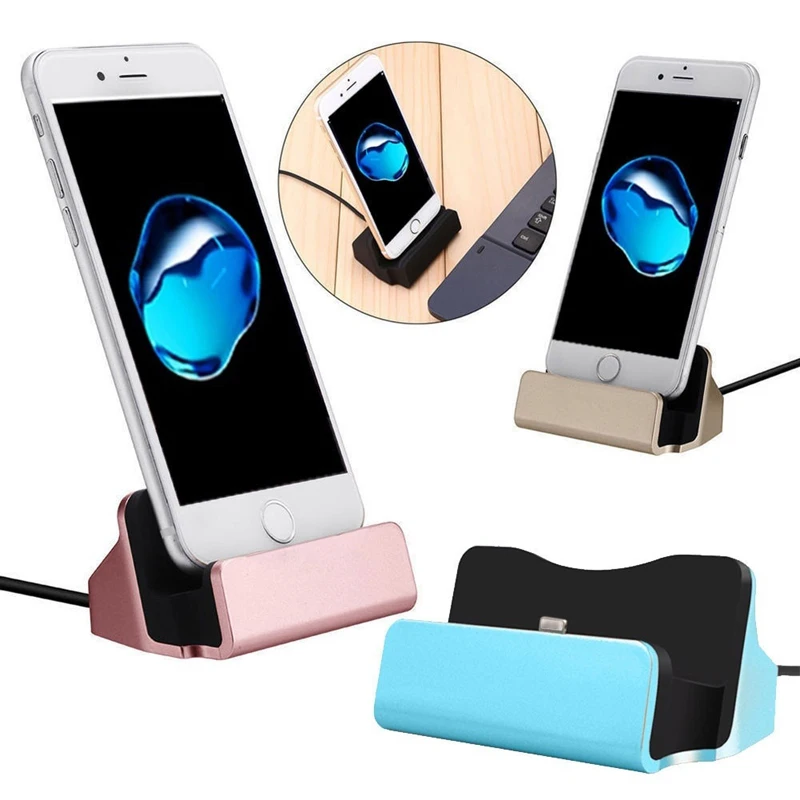 

Phone Charging Dock Station USB Data Cable For iPhone Huawei Xiaomi LG Samsung Micro-USB/Type-C/IOS Desktop Docking Charger