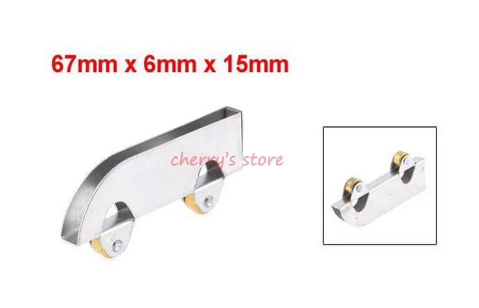 

Metal Axles Window Pulley Door Sliding Two Rollers Wheel 8mm Silver Tone 10 Pcs