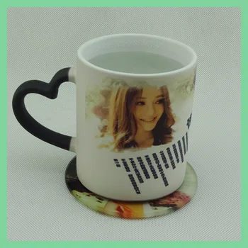 

Magic Mug DIY mug Hot water change color Ceramic cup DIY LOGO photo customize picture Birthday Creative gift present MAZWEI