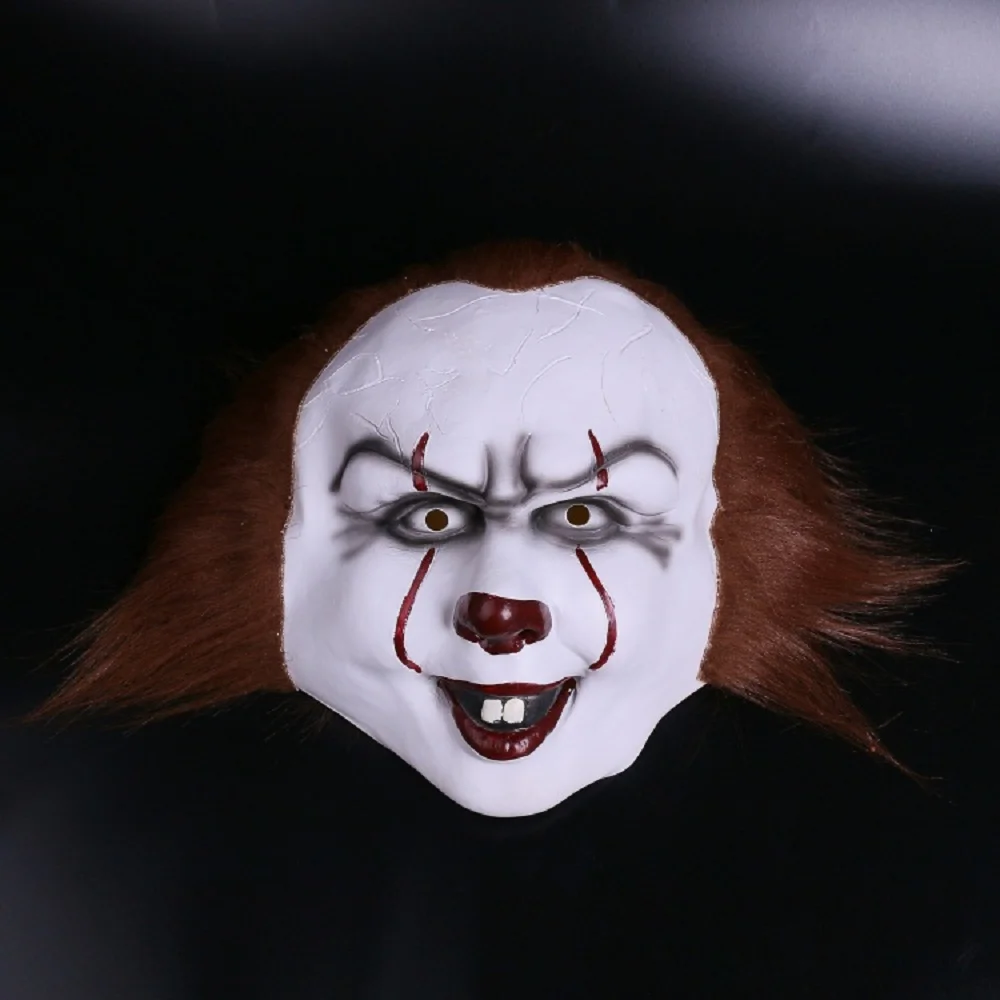 2017 фильм Stephen King's It 2 Джокер маска пеннивайза полное лицо ужас клоун латекс