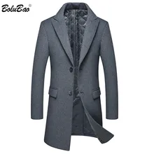 BOLUBAO Новинка зимы Для мужчин пальто из шерсти и искусственных материалов Для мужчин's высокое качество Шерстяное пальто плотное приталенное пальто мужской моды пальто из шерсти и синтетического волокна