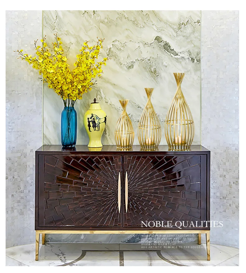 Golden Wrought Iron Geometric Candlestick Romantic Ornament Decoration Candle Light Dinner Props Small 1-Pcs