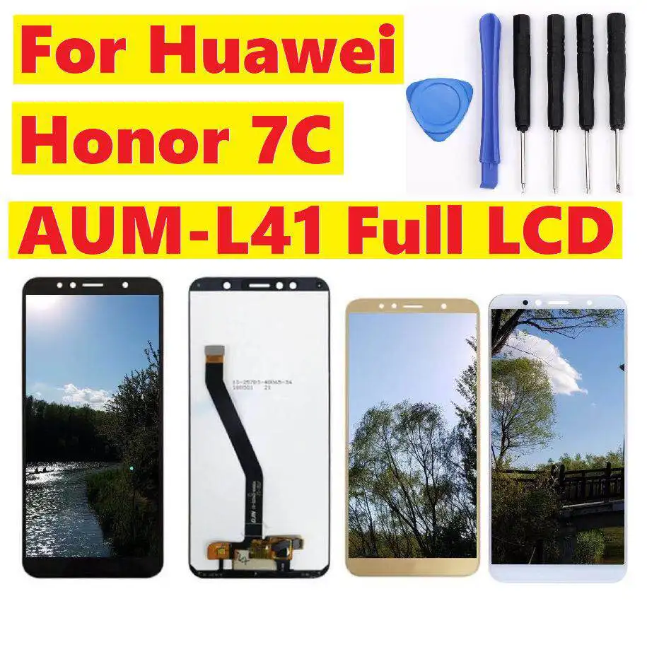 

For Huawei Honor 7C AUM-L41 Full LCD DIsplay + Touch Screen Digitizer Assembly + Frame Cover 100% Tested