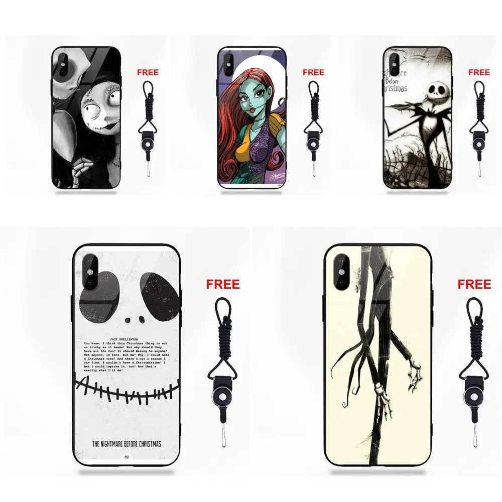 

Vvcqod Soft TPU Frame Tempered Glass Protector For Apple iPhone 5 5C 5S SE 6 6S 7 8 Plus X XS Max XR The Cool Jack Skellington