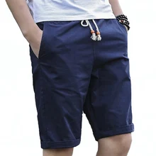 Летние мужские шорты кэжуал, облегающие однотонные хлопковые шорты в стиле кэжуал, мужские Модные дышащие пляжные шорты-бермуды masculina