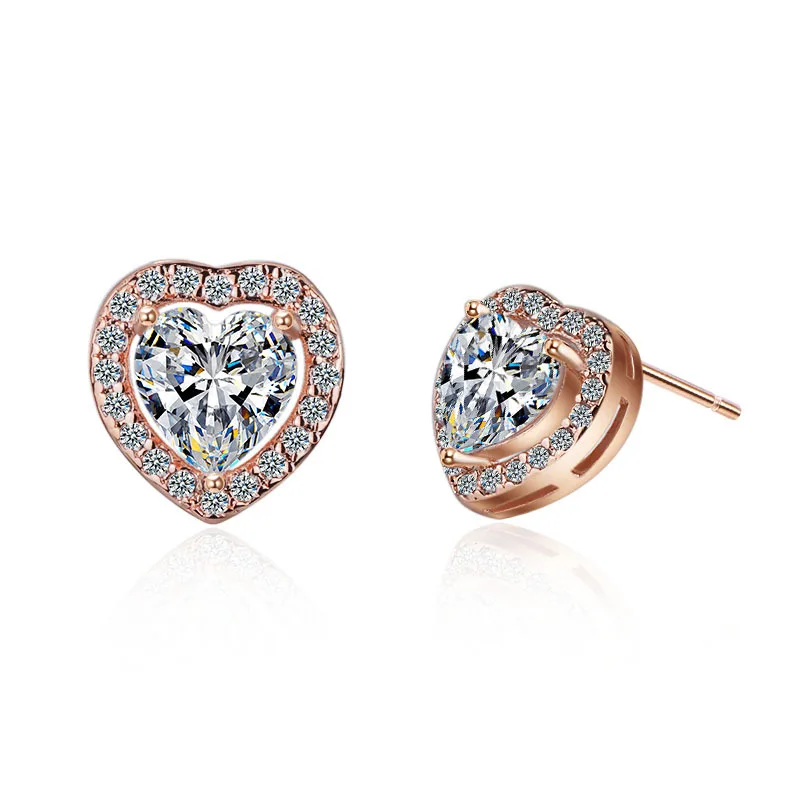 925 sterling silver bridal wedding stud earrings for women  (1)