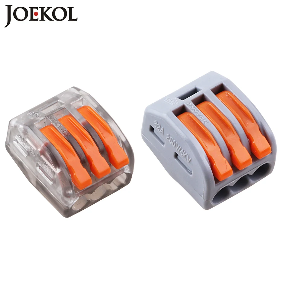 

(100pcs/lot) mini fast Connector 222-413(PCT213) Universal Compact Wire Wiring Connector 3 pin Conductor Terminal Block