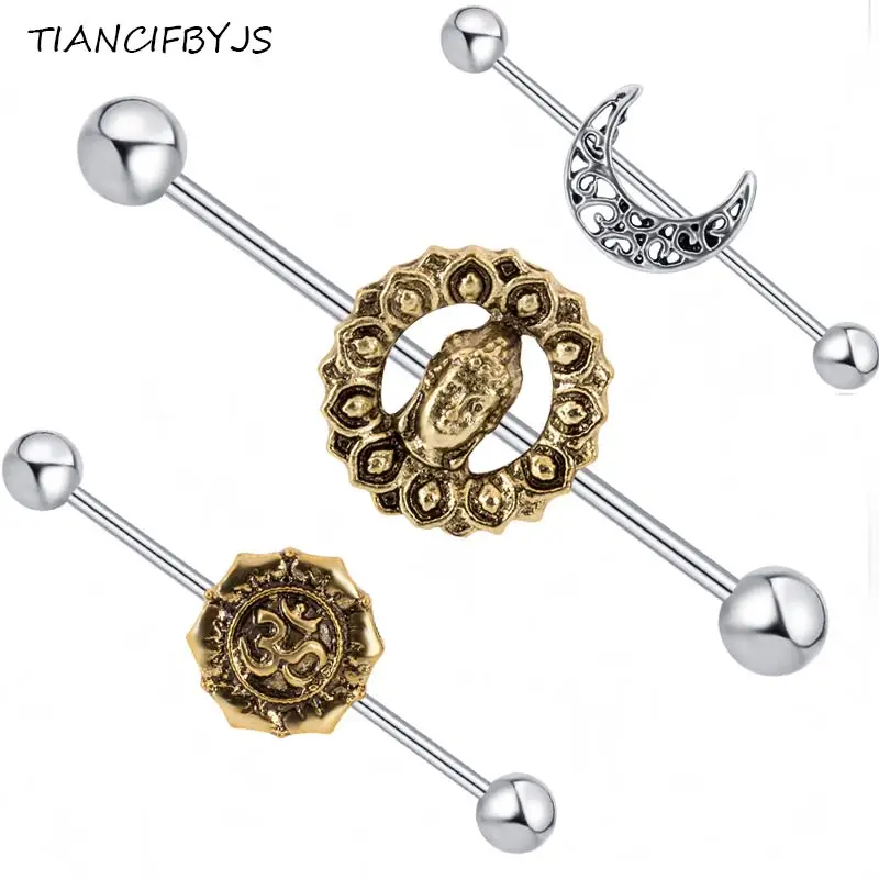 TIANCIFBYJS Industrial Barbells 14G Surgical Stainless Steel Body