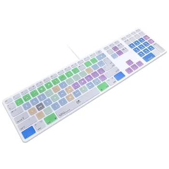 

For Apple Keyboard With Numeric Keypad Wired USB Shortcuts Hot keys Design Silicone Keyboard Cover For iMac G6 Desktop PC Wired