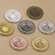 37 мм винтажное резное кольцо цветок Обертывания звенья европейские Подвески бу Яо заколка для волос аксессуары DIY фурнитура многоцветные покрытые