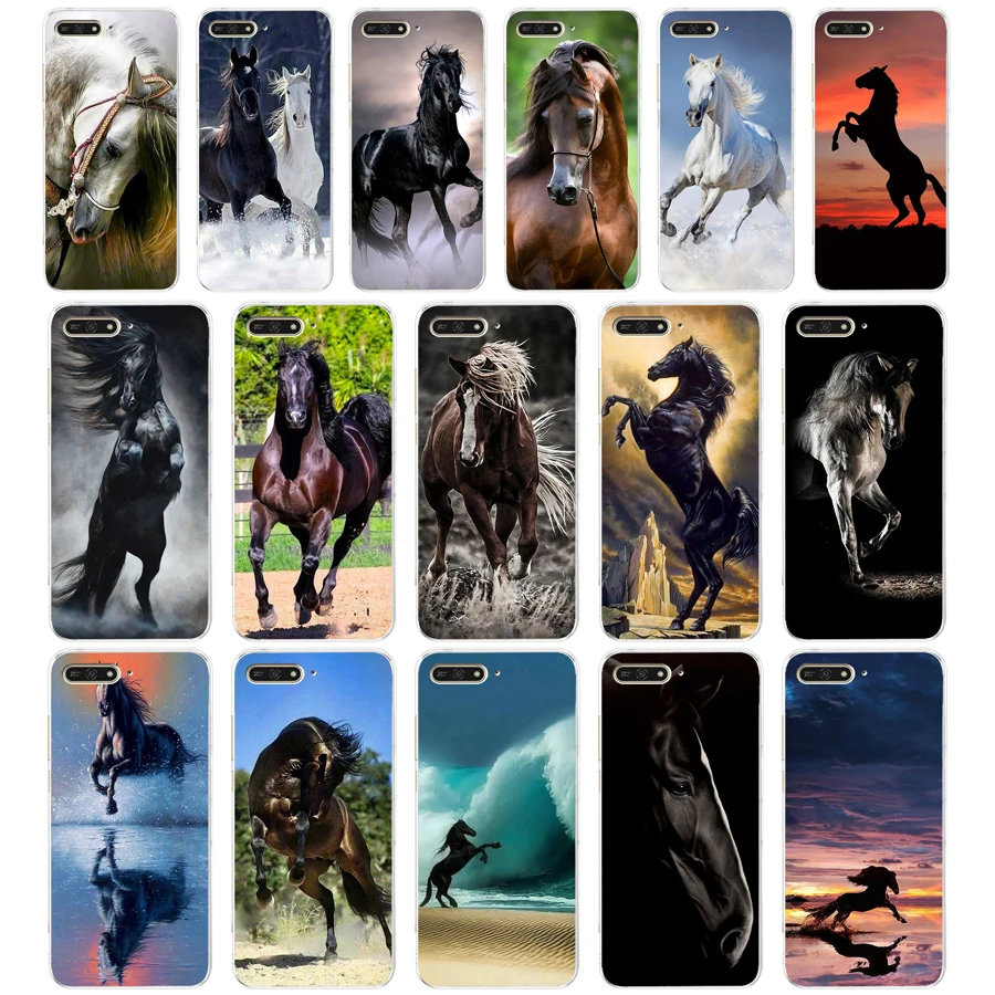 

324WE The best horse Soft Silicone Tpu Cover Case for huawei Honor 7a pro 7x 7c Nova 2i 3 3i p smare